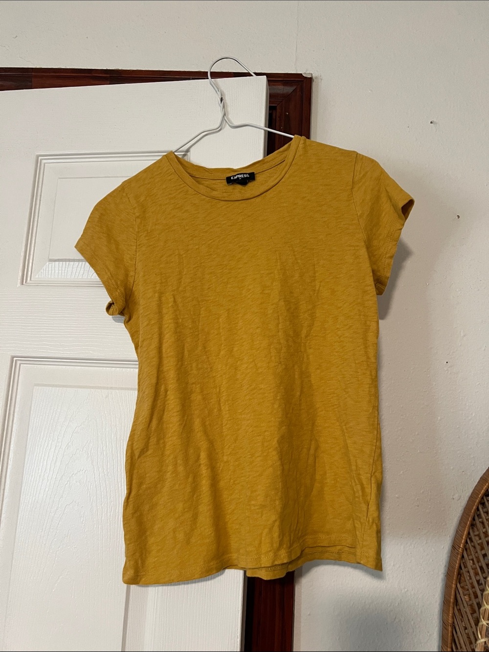 Express Women's Golden Yellow Short Sleeve Tee